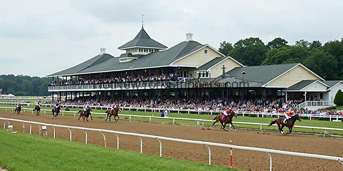 Friends celebrating near Saratoga Race Track with Hot New York Strippers – private VIP lounge, neon lights, and live dancers