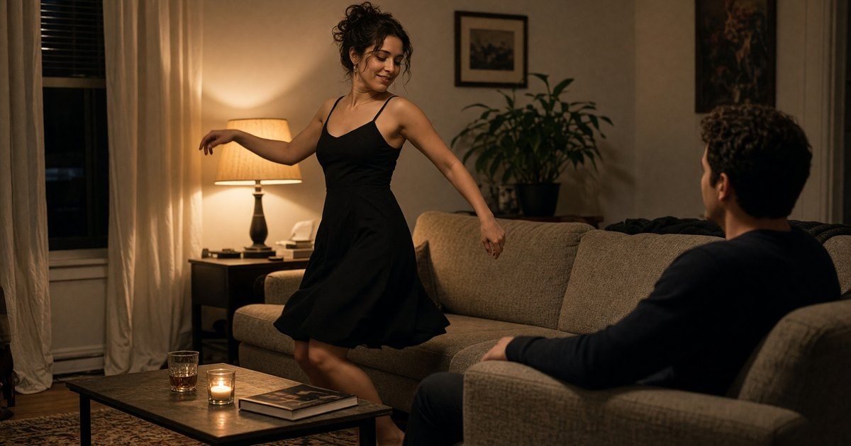 A dancer performs for one guest during a private house call in NYC.
